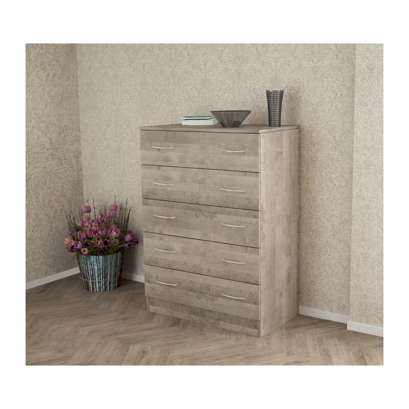 Kit Cassettiera 5C 80 x 45 x 111 cm Rovere Pl - 2