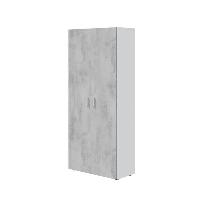 Kit Mobile Multiuso 80 x 37XH182 Cm Bianco Cemento - 2