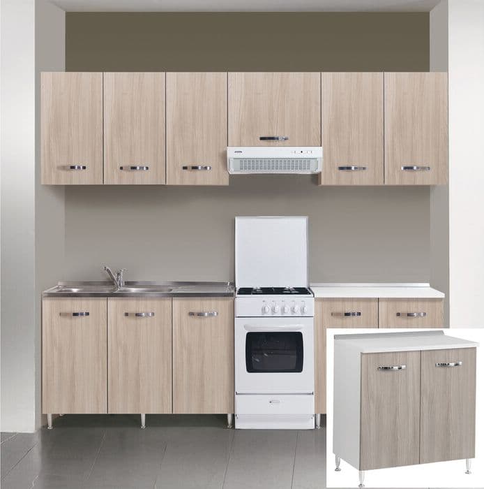 Kit Cucina Base 2 Ante 80 x 50XH85 Cm Olmo Azur Line - 2