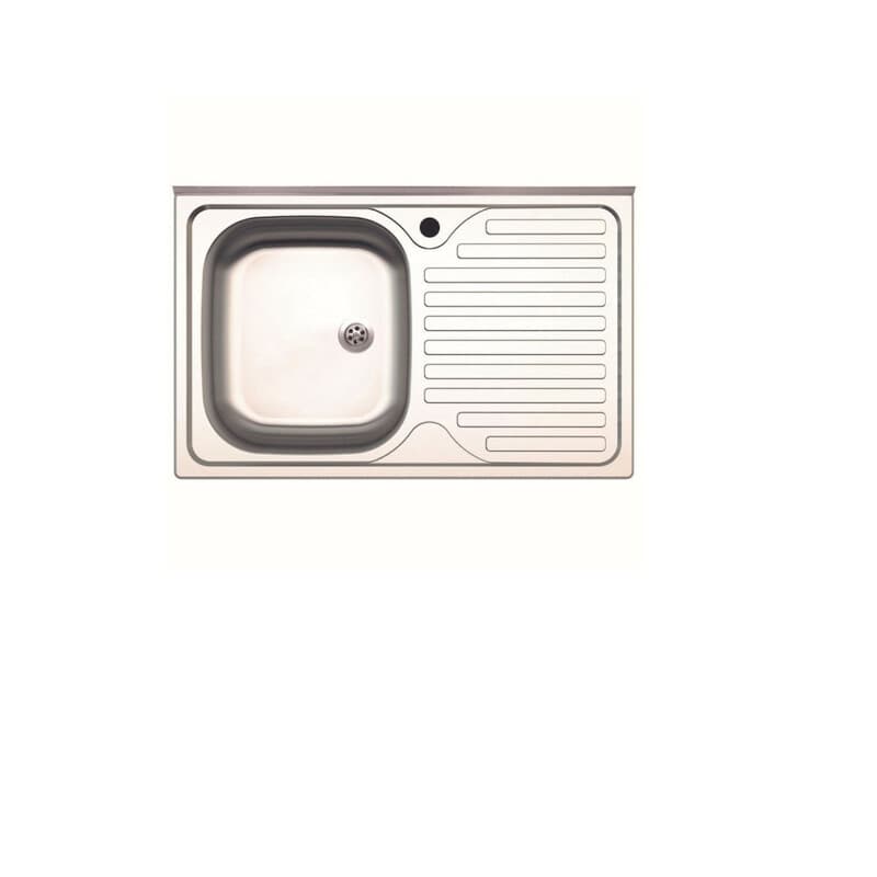 Lavello Appoggio INOX 1 Vasca SX e Gocciolatoio DX 80 cm - 2