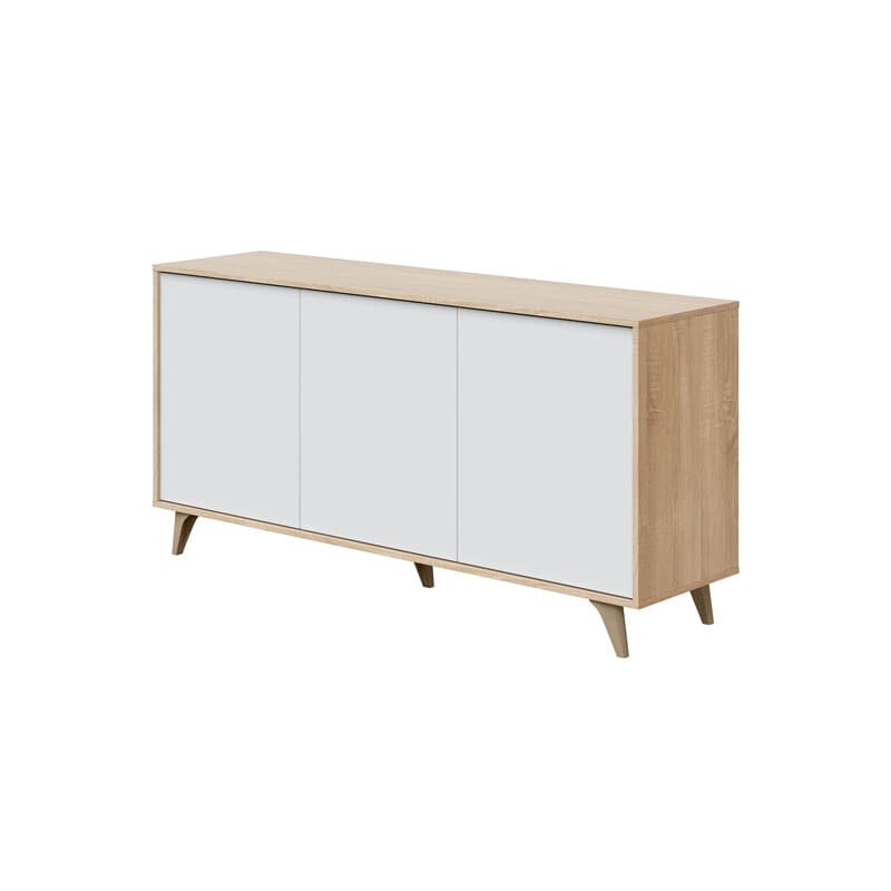 Kit Credenza 3 Ante 154 x 40 x 75H Rovere Bianco - 2
