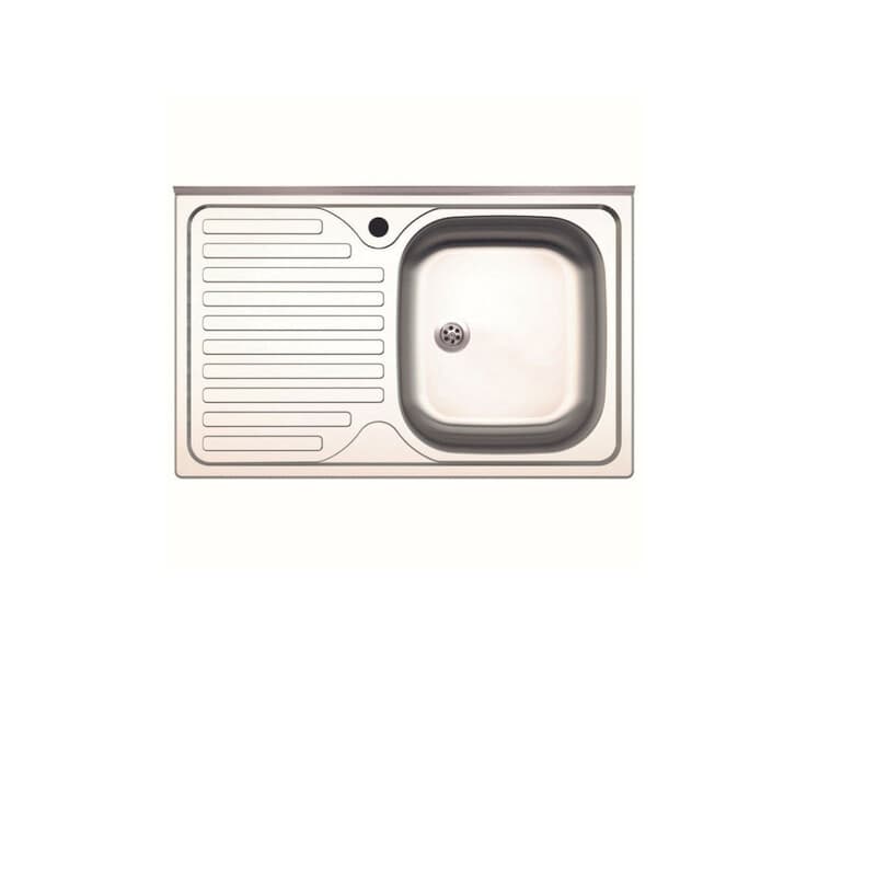 Lavello Appoggio INOX 1 Vasca DX e Gocciolatoio SX 80 cm Azur Line - 2