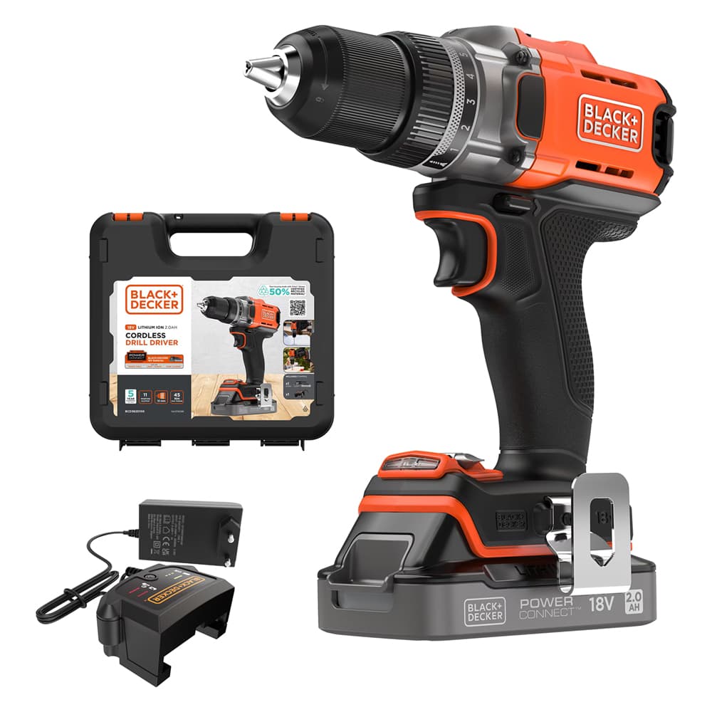 Trapano Avvitatore a Batteria Black Decker BCD382D1XK Qw 18V 2,0 ah Litio - 2