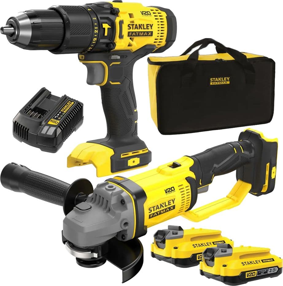 TRAPANO+SMERIGLIATRICE A BATTERIA 'SFMCK471D2S-QW' kit 2 pezzi  - STANLEYFATMAX - 2