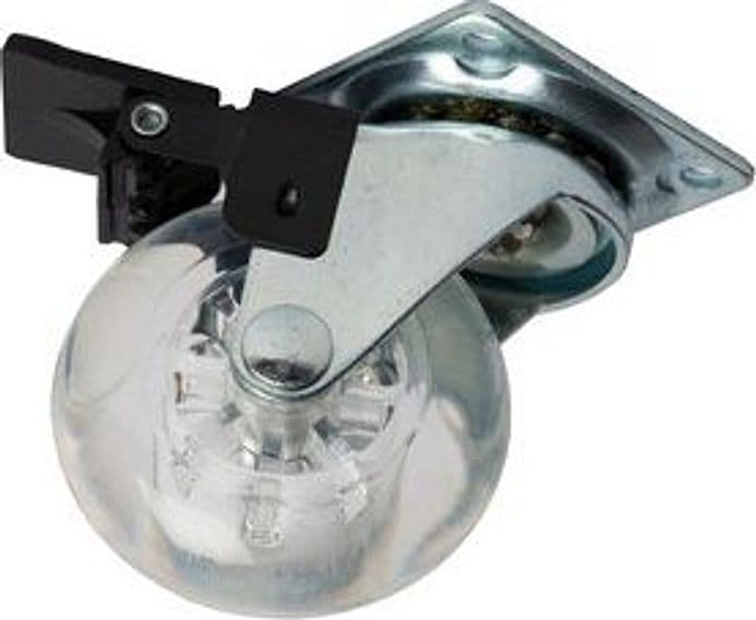 Mobile D 50 mm Piastra con Freno Trasparen* Ruota Serviceit Srl 12 Pezzi - 2