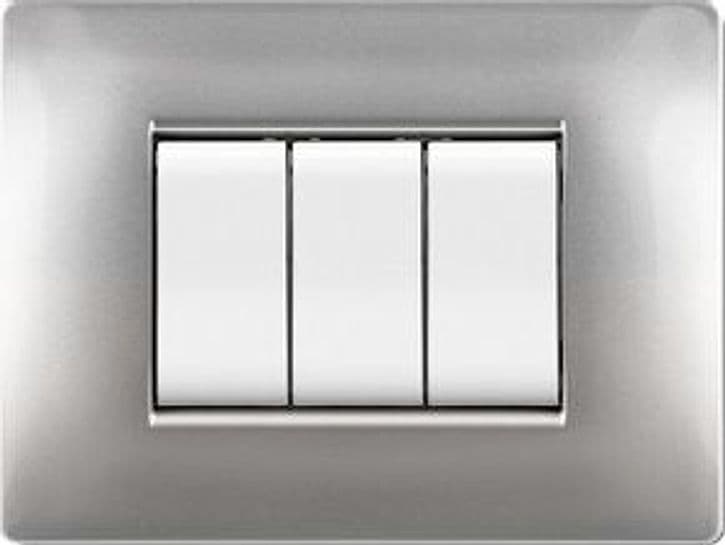 Placca Life Q Living Plast Alluminio Chiaro 7P - 2