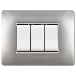 Placca Life Q Living Plast Alluminio Chiaro 7P - 2