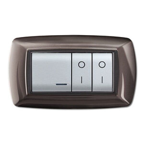 Placca Life Living Plast Acciaio Satinato 4P - 2