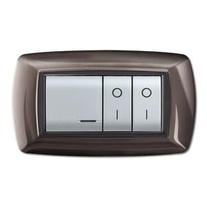 Placca Life Living Plast Acciaio Satinato 4P - 2