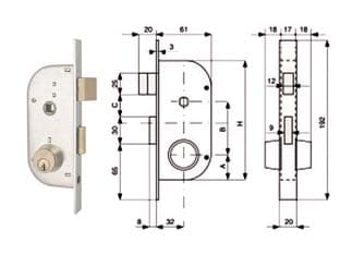 Serratura Infil. Cancelli 2 Mand. e Scr. Sep. + Quadro Cil. Fissi 2 Pezzi - 2