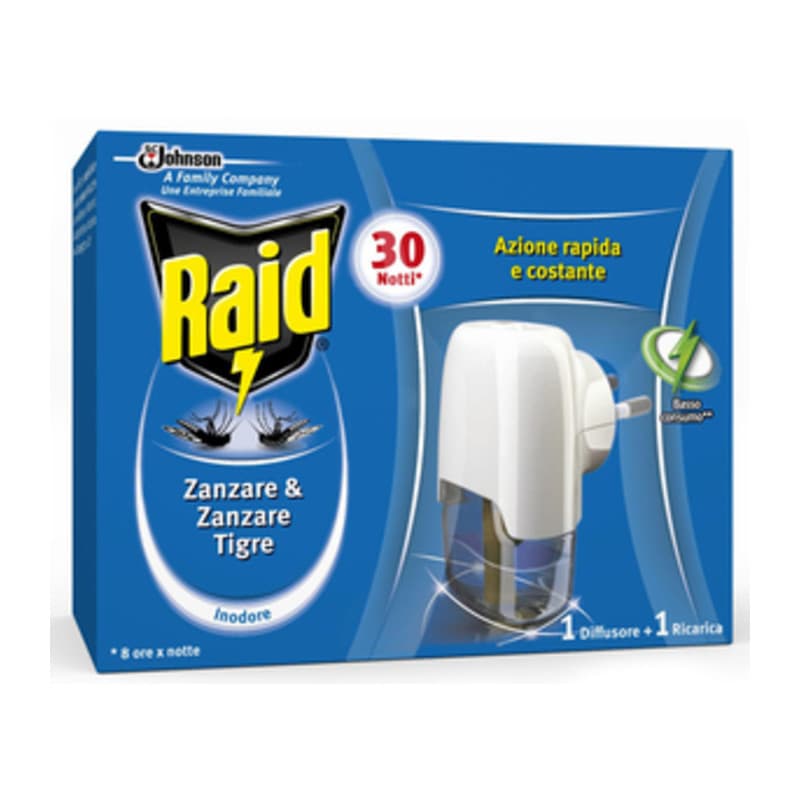 Antizanzare Raid Elettroem e Liquido 30 Notti S.c.johnson Italy 12 Pezzi - 2
