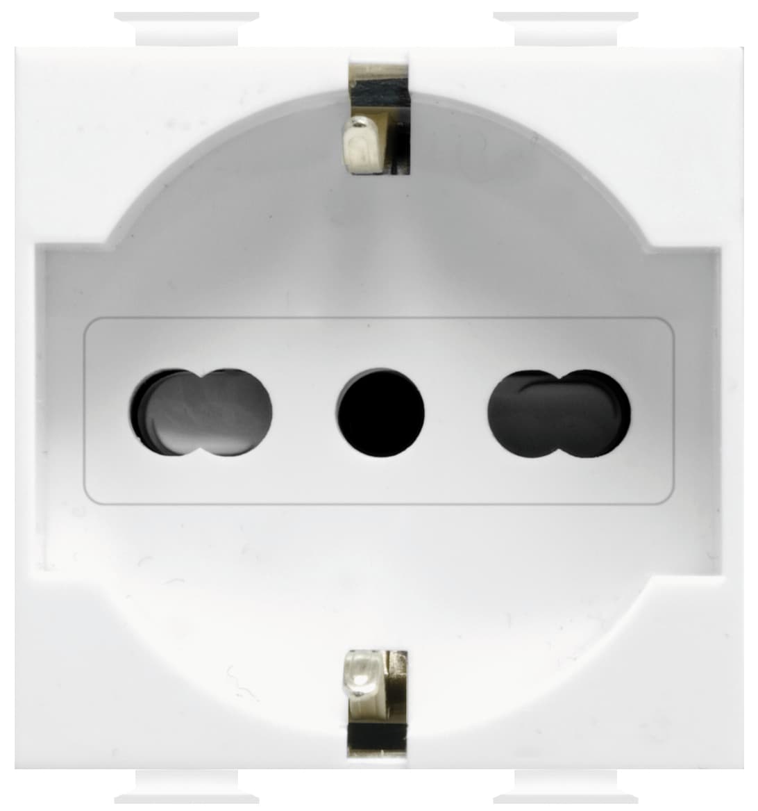 Presa di Sicurezza Unel Bipasso 2P+T 10 16A Fit Colore Bianco 10 Pezzi Feb - 2