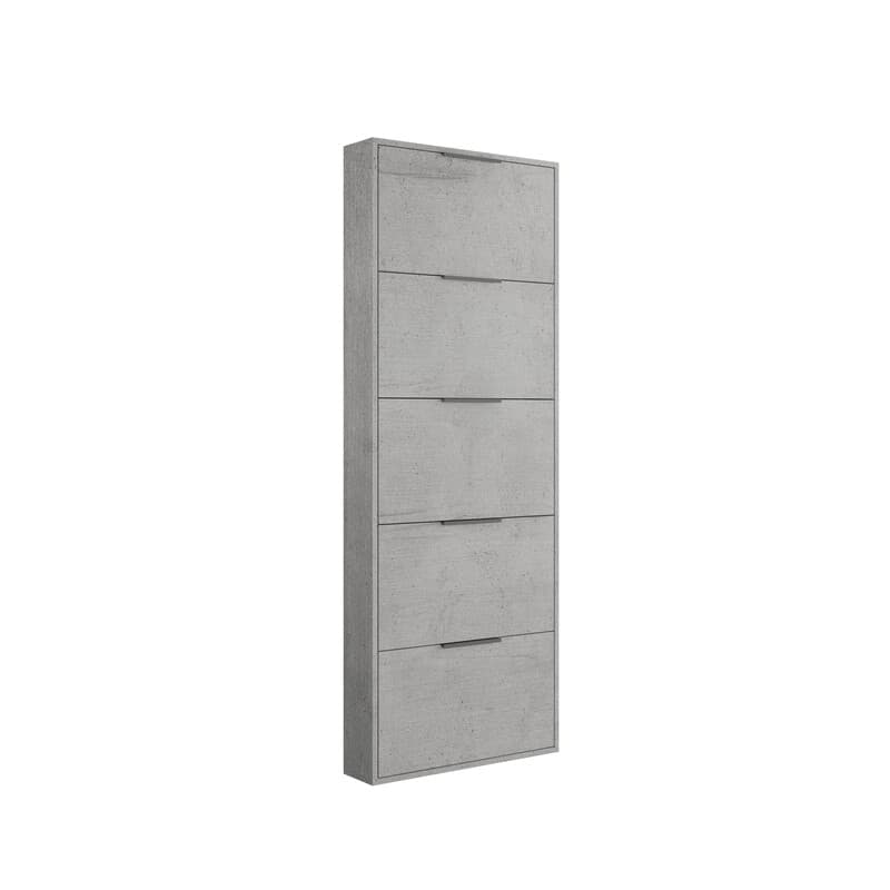 Scarpiera 5 Ribalte Slim 65 x 15 x 174 cm H Cemento - 2