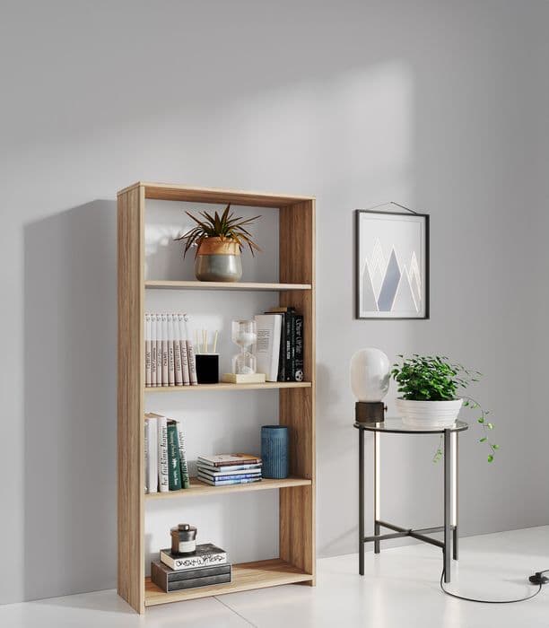 Kit Libreria 3 Ripiani 65 x 25XH138 Cm Rovere Barly - 2