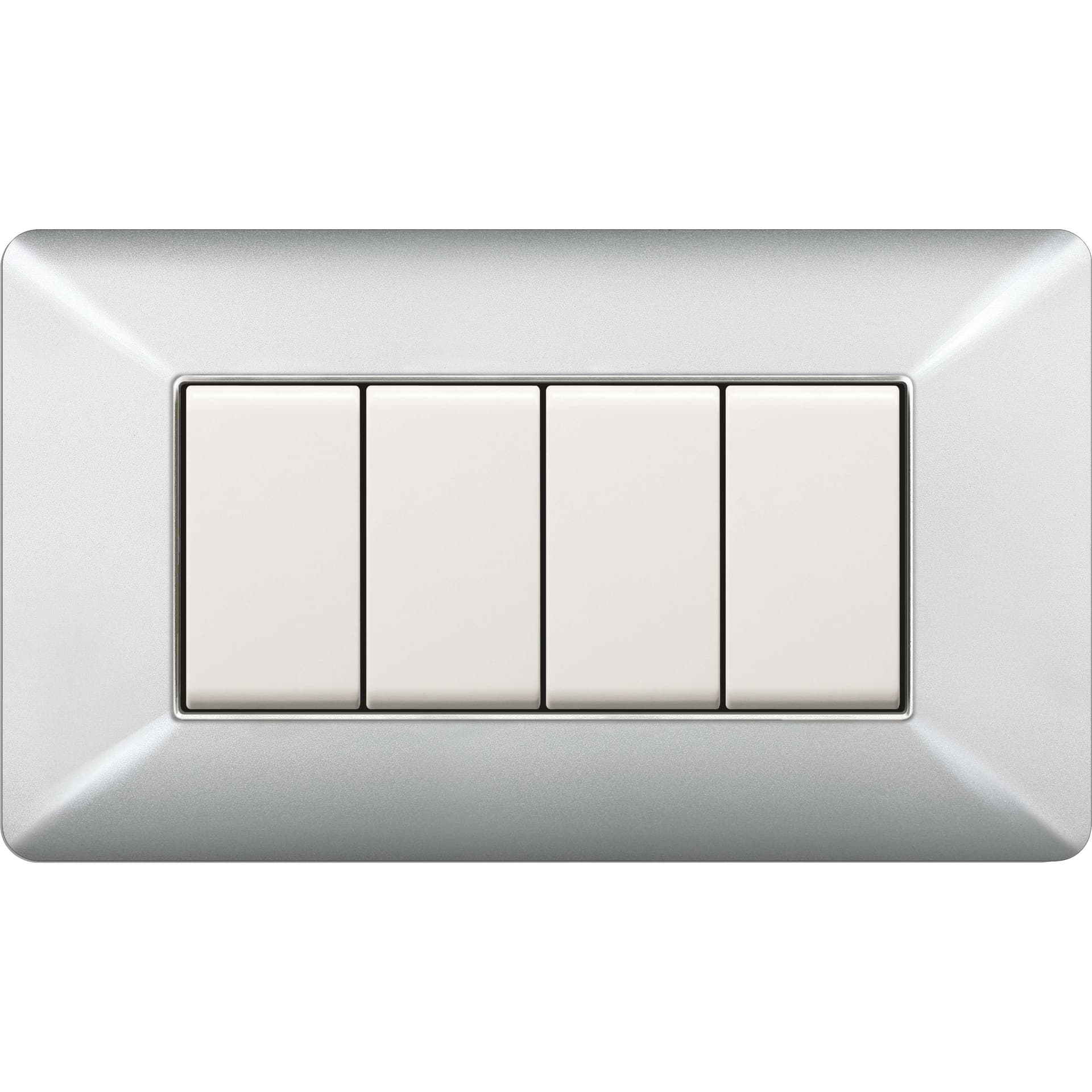 Placca Easy Matix Alluminio Chiaro 4P - 2