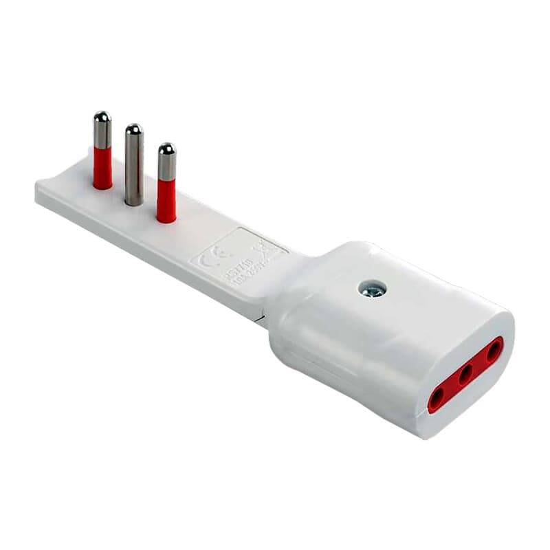 Rosi 7710B Adattatore 90 Ultrapiatto Presa 10A 2P e T Bco - 2