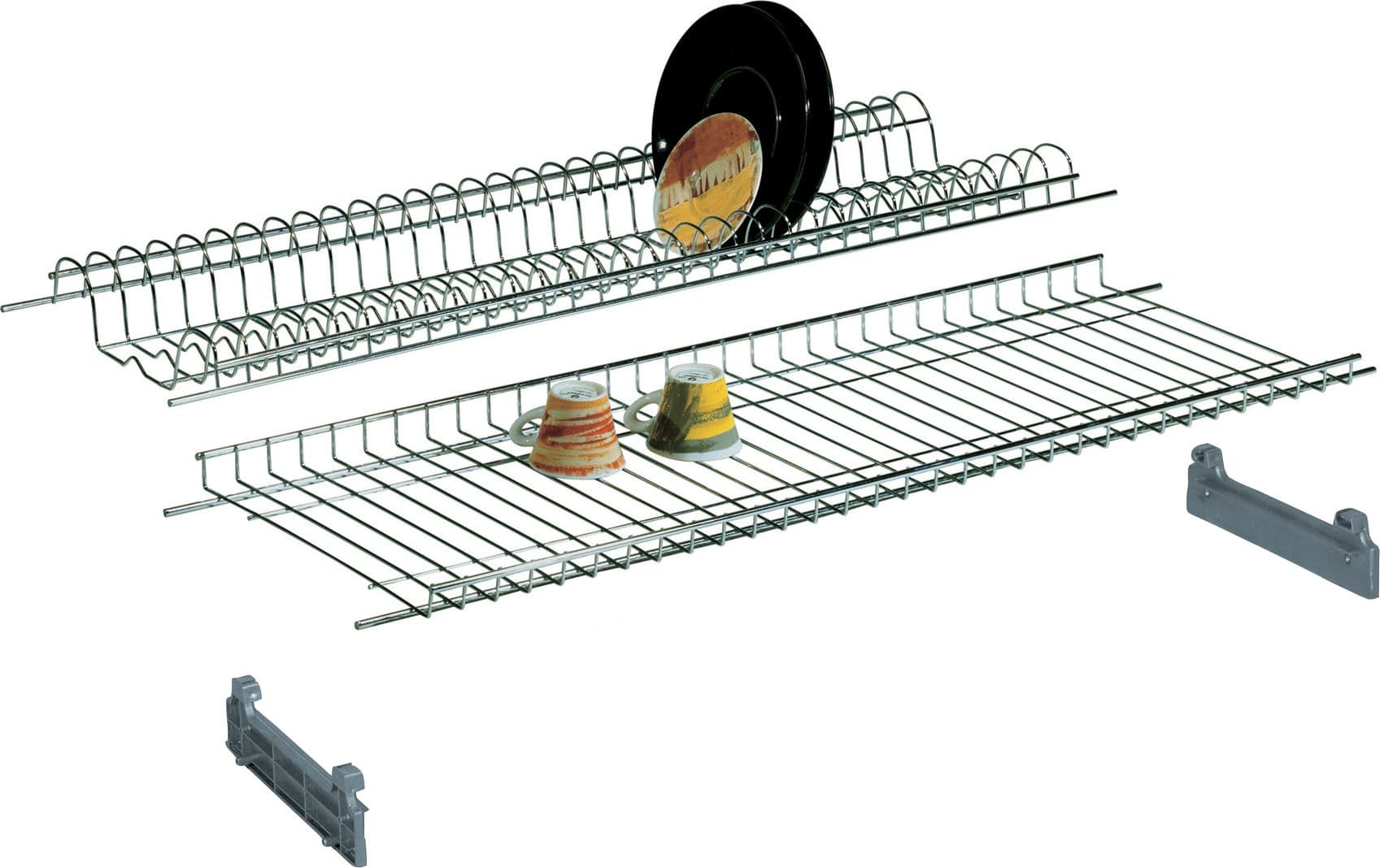 Mensola Colapiatti Acciaio Crom con Supp 86 cm 6 Coppie - 2