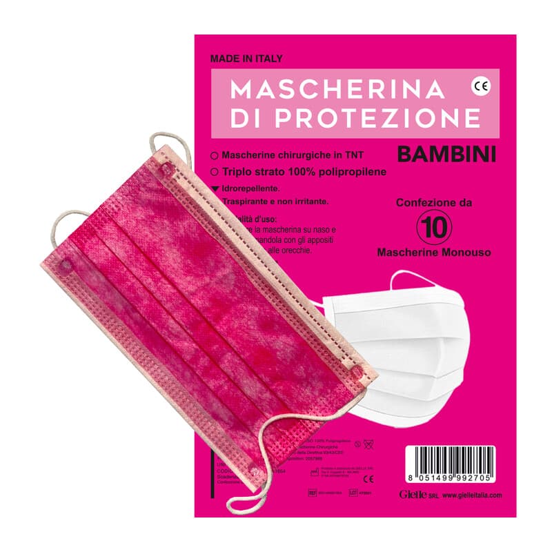 Mascherina Chirurgica Bambina Col.rosa Pz 10 - 2