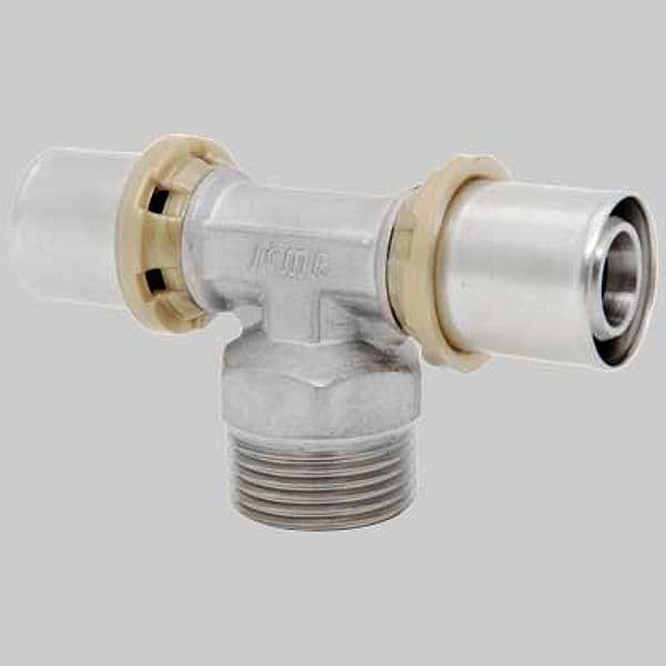 Raccordo Tee Maschio a Pressare 20 x 1/2 x 20 Icma - 2