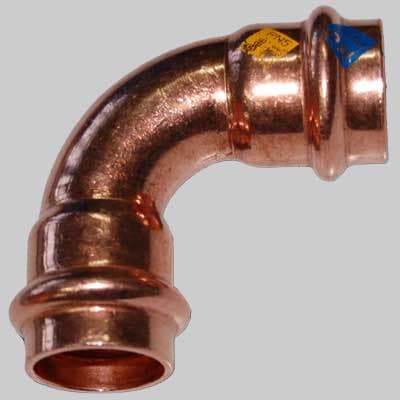 Curva Rame a Pressare 90 ° Femmina 28 x 28 Made in Italy - 2