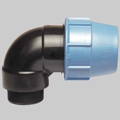 Raccordo Gomito Maschio Plastica 16 x ½ Unidelta - 2