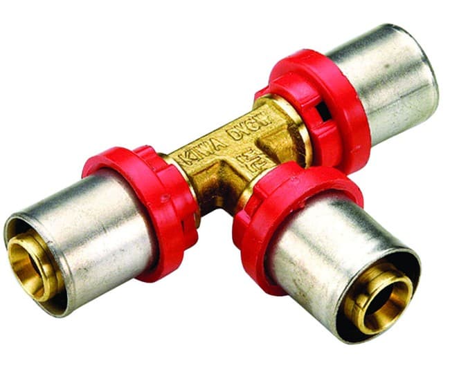 Raccordo Tee Intermedio Ridotto per Tubo Multistrato Tiemme 1657201620 - 2