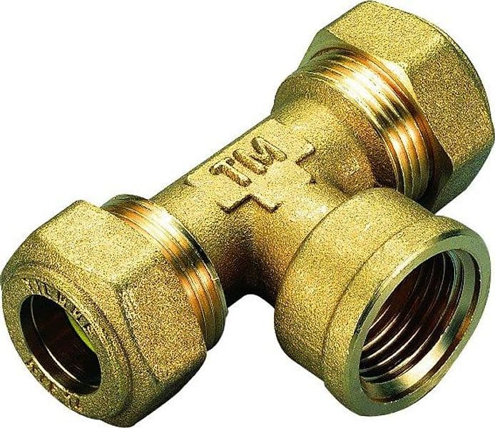 Raccordo Tee Femmina per Gas con Tenuta o Ring per Tubo Tiemme 13591 214 - 2