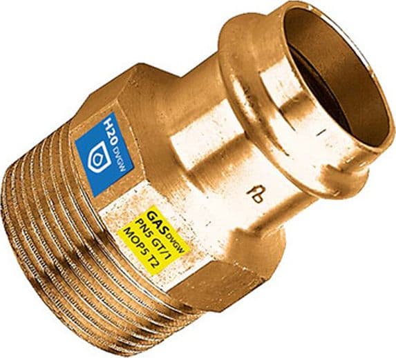 Raccordo Diritto a Pressare Maschio in Bronzo Serie Frabopress Kombi 1/2Ø15 - 2