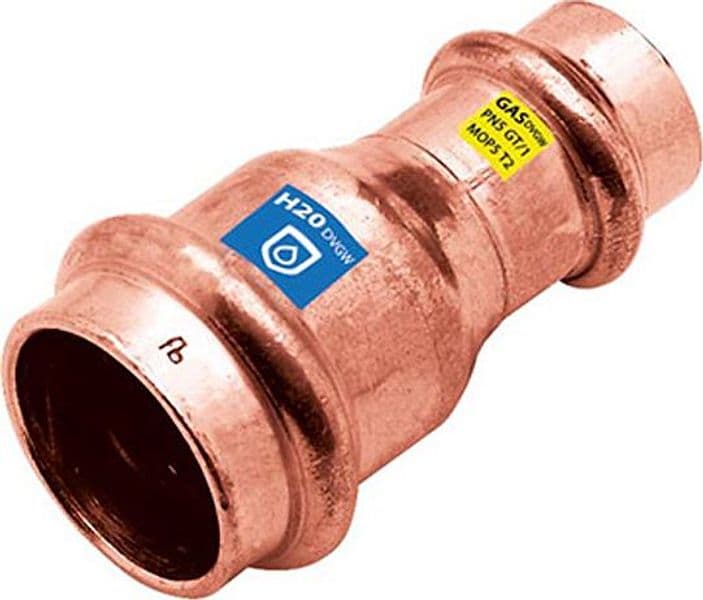 Raccordo Ridotto Rame Pressare Doppia Femmina Frabopress Kombi Ø 22 x 15 - 2