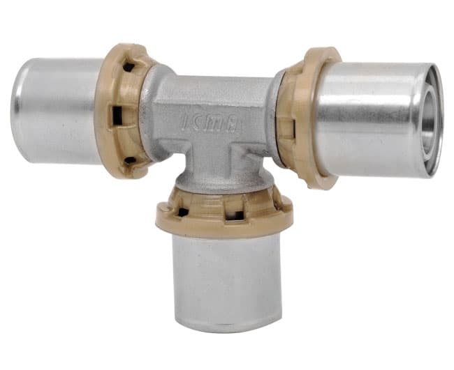 Raccordo Tee Intermedio per Tubo Multistrato Pressare Sempiter Ø 26 x Icma - 2