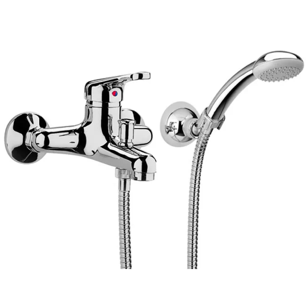 Rubinetto miscelatore monocomando per vasca esterno con doccia serie pegaso  Con attacco duplex e flessibile mt 1,5  Rubinetteria paffoni spa - 2