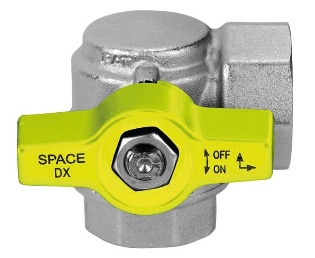 Valvola Arresto a Sfera in Ottone a Squadra con Farfalla per Gas 2070G405 - 2