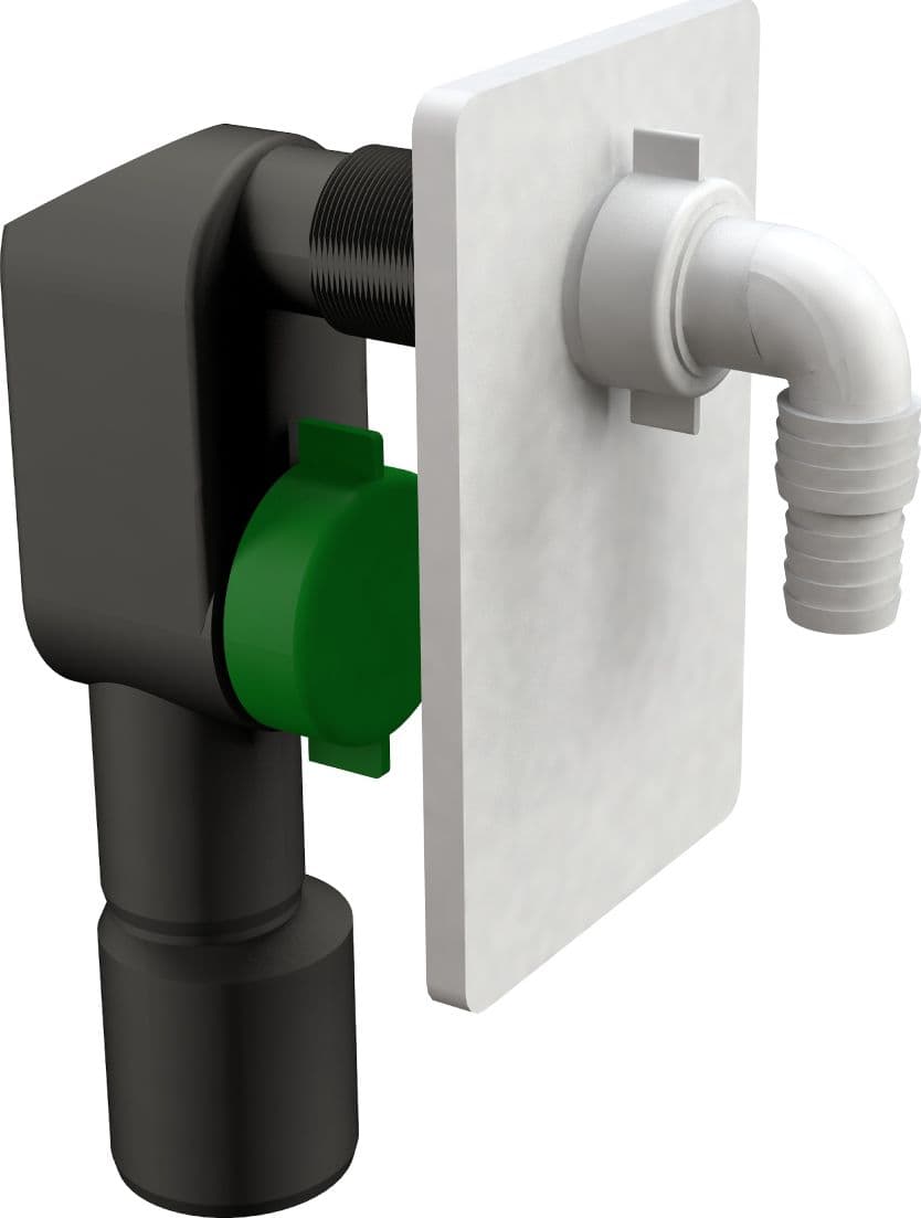 Sifone ad Incasso per Lavatrice in PEHD con Placca PVC Bianca Bonomini - 2
