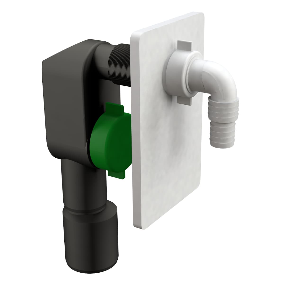 Sifone ad Incasso per Lavatrice in PEHD con Placca PVC Bianca Bonomini - 2