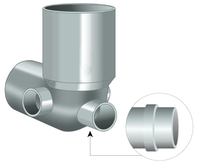 Curva Scarico WC con 3 Attacchi Laterali ad Innesto Ø 100 x 40 x 40 Idroweb - 2