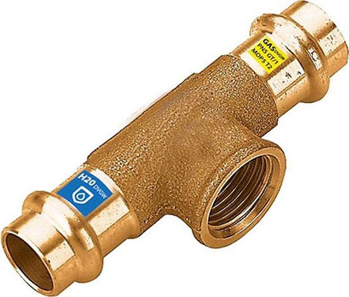 T Femmina a Pressare in Bronzo Serie Frabopress Kombi 3/4Ø22