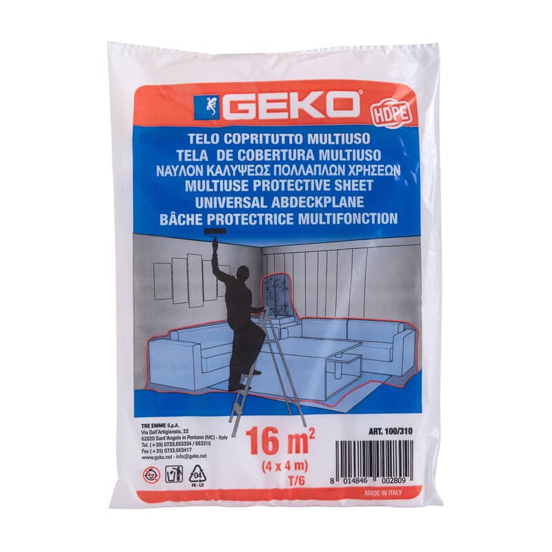 Telone Copritutto Polietilene 4 x 4 m 100 g Hd 6MY Elepacking 130 Pezzi - 2