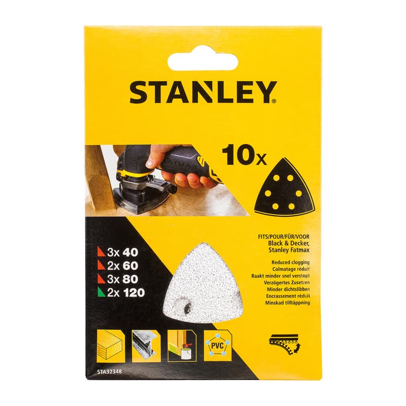 Piranha Stanley STA32348 X32348 10 Fogli Abrasivi Misti XMT300 1,0 - 2