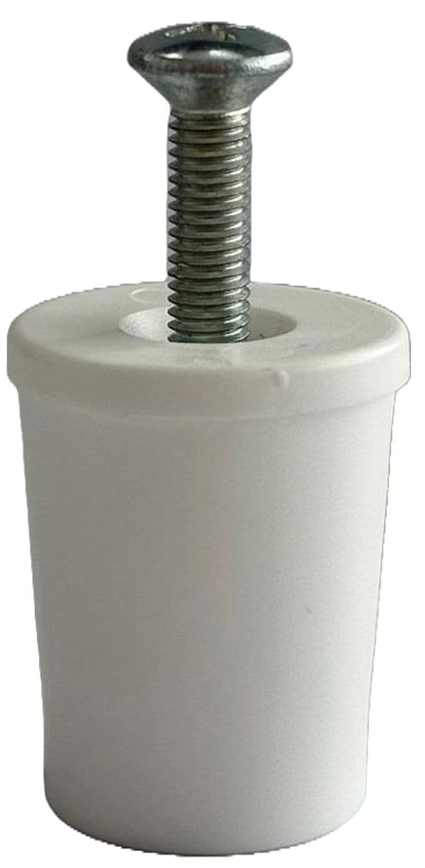 Paracolpo per Tapparelle con Rondella e Vite Colore Bianco Mm 28 50 Pezzi - 2