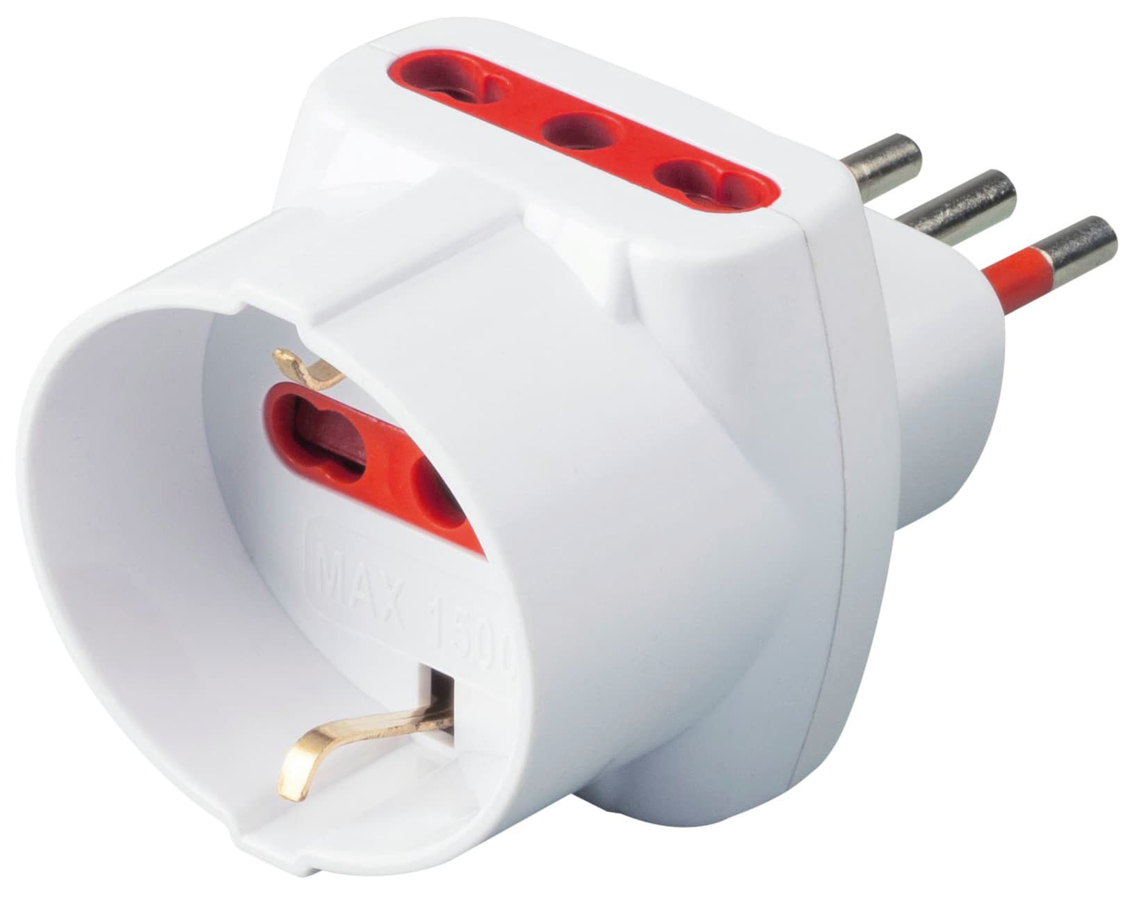 Adattatore Triplo RS78045T Spina 2P+T 10A Prese 2 x 10 16A + 1 Schuko Rosi - 2