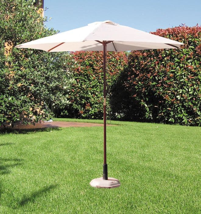 Ombrellone in Legno Tondo Palo 38 Ø 250 cm Bianco - 2