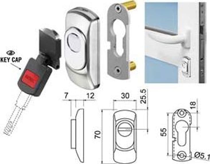 Defender Magnetico per Cilindro Sagomato MGSG15 Inox Satinato 70 MMX30X19H - 2