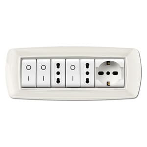 Placca Life Living Plast Bianco 7P Cornice Bianco - 2