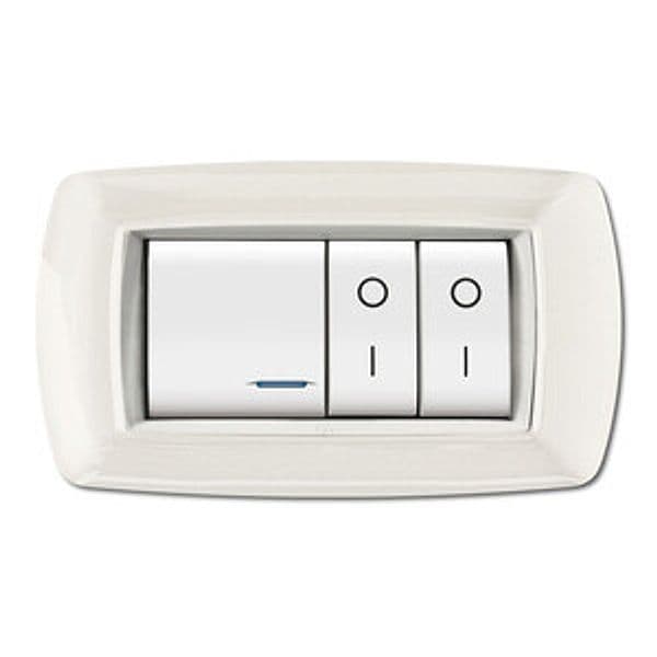 Placca Life Living Plast Bianco 4P Cornice Bianco - 2