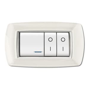 Placca Life Living Plast Bianco 4P Cornice Bianco - 2