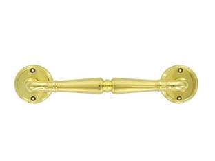 Maniglione in Ottone Lucido Rosetta Ø 45 mm Mm, Interasse 220 mm 2 Pezzi - 2