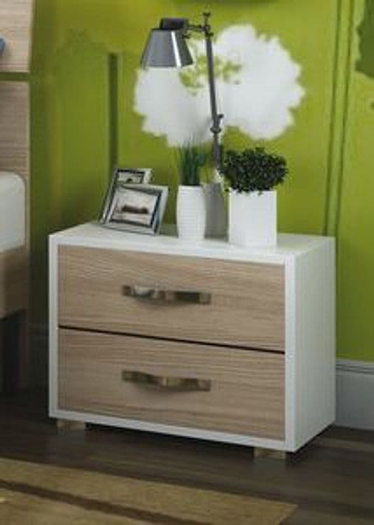 Linea Modern Comodino 2 Cassetti 52 x 36XH43 Cm Ol Bi Azur Line - 2