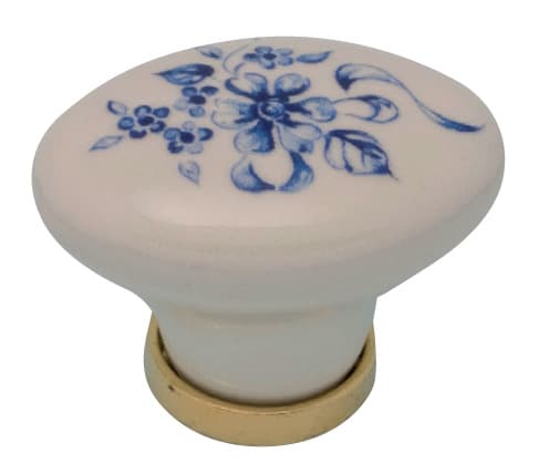 Pomolo Porcellana Ovale con Base F 7 24 x 34 x 25 mm 25 Pezzi - 2