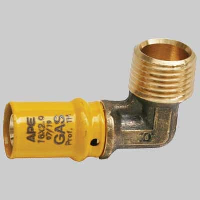 Raccordo a Pressare Curvo Maschio per Gas 16 x ½ Ape Raccorderie - 2