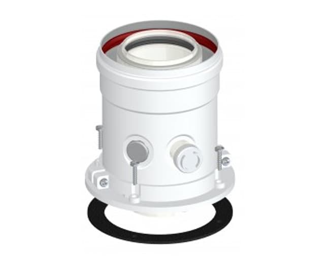 Partenza Verticale Coassiale con Ispezione Bianca Ø 60 100 KP511060100 - 2